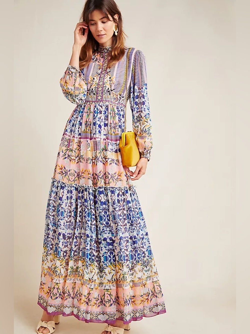 Bhanuni by Jyoti x Anthropologie Bohemian Tiered Maxi Dress